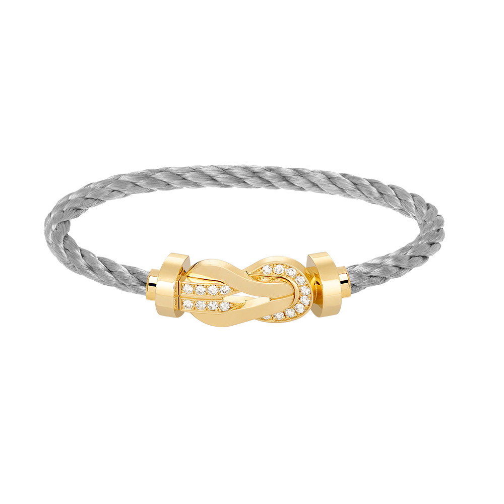 [Elara jewelsry ]CHANCE LARGE 8 FIGURE BUCKLE HALF DIAMOND BRACELET GOLD