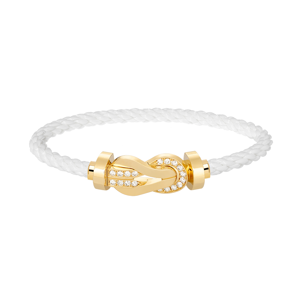 [Elara jewelsry ]CHANCE LARGE 8 FIGURE BUCKLE HALF DIAMOND BRACELET GOLD