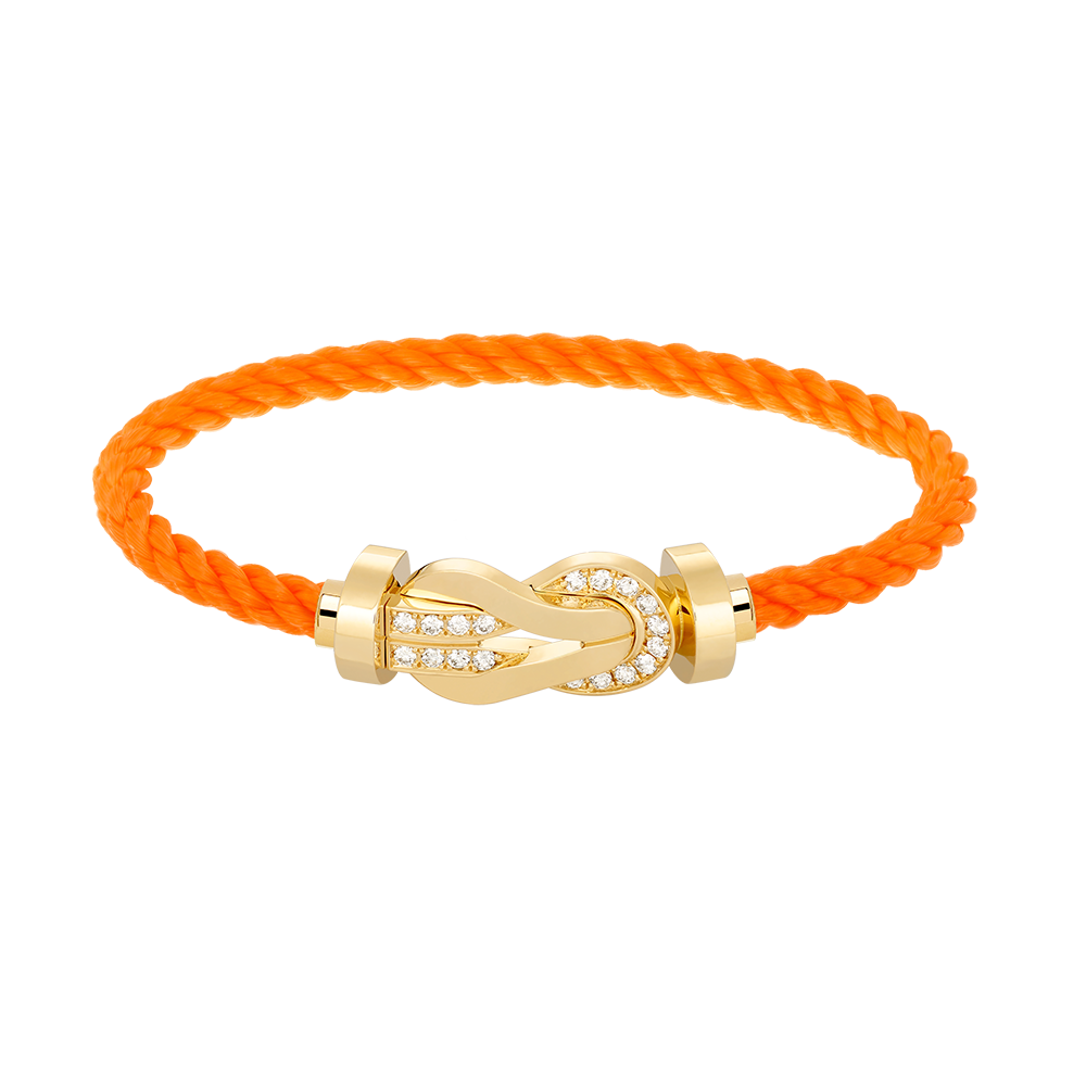 [Elara jewelsry ]CHANCE LARGE 8 FIGURE BUCKLE HALF DIAMOND BRACELET GOLD