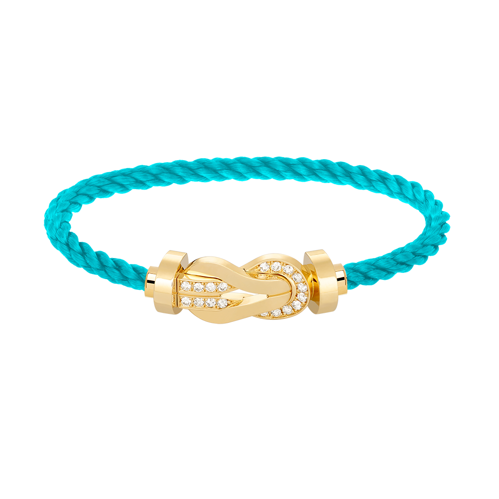 [Elara jewelsry ]CHANCE LARGE 8 FIGURE BUCKLE HALF DIAMOND BRACELET GOLD