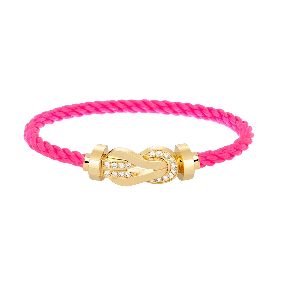 [Elara jewelsry ]CHANCE LARGE 8 FIGURE BUCKLE HALF DIAMOND BRACELET GOLD