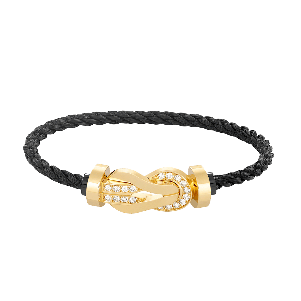 [Elara jewelsry ]CHANCE LARGE 8 FIGURE BUCKLE HALF DIAMOND BRACELET GOLD