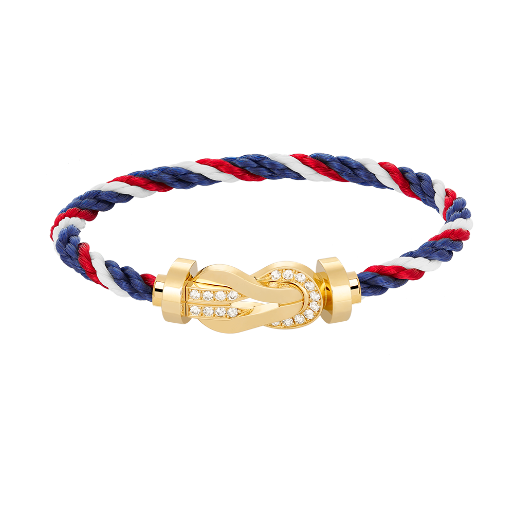 [Elara jewelsry ]CHANCE LARGE 8 FIGURE BUCKLE HALF DIAMOND BRACELET GOLD