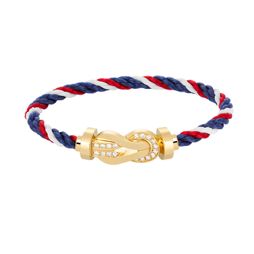 [Elara jewelsry ]CHANCE LARGE 8 FIGURE BUCKLE HALF DIAMOND BRACELET GOLD