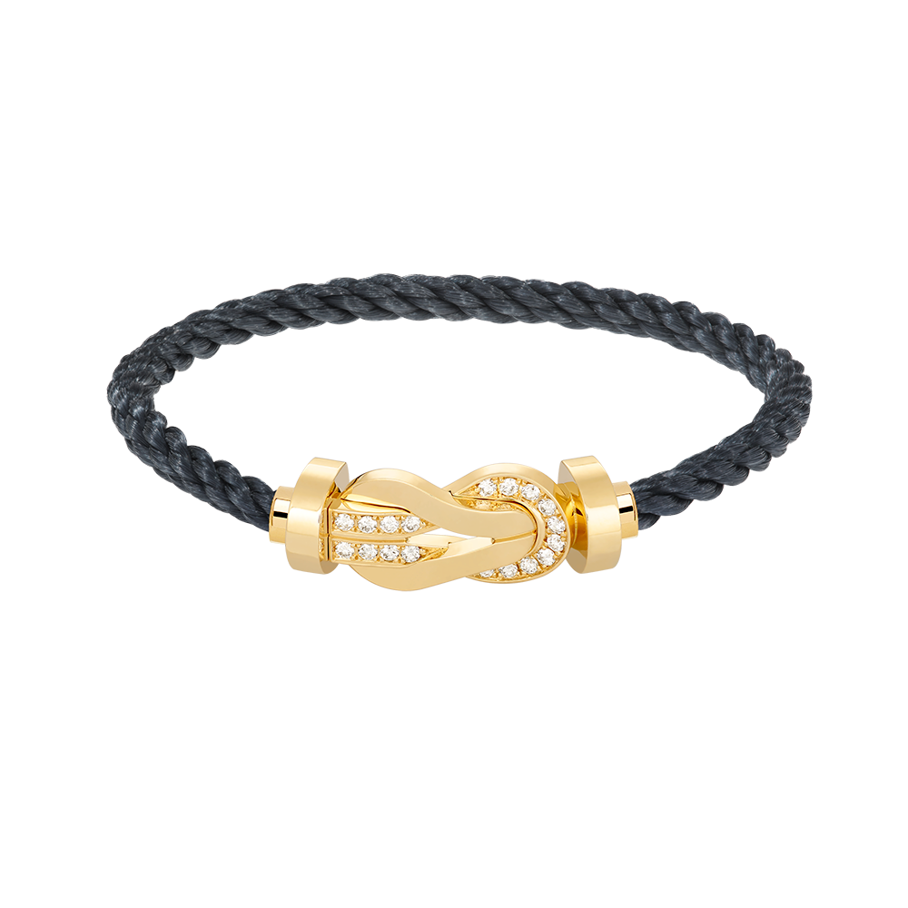 [Elara jewelsry ]CHANCE LARGE 8 FIGURE BUCKLE HALF DIAMOND BRACELET GOLD