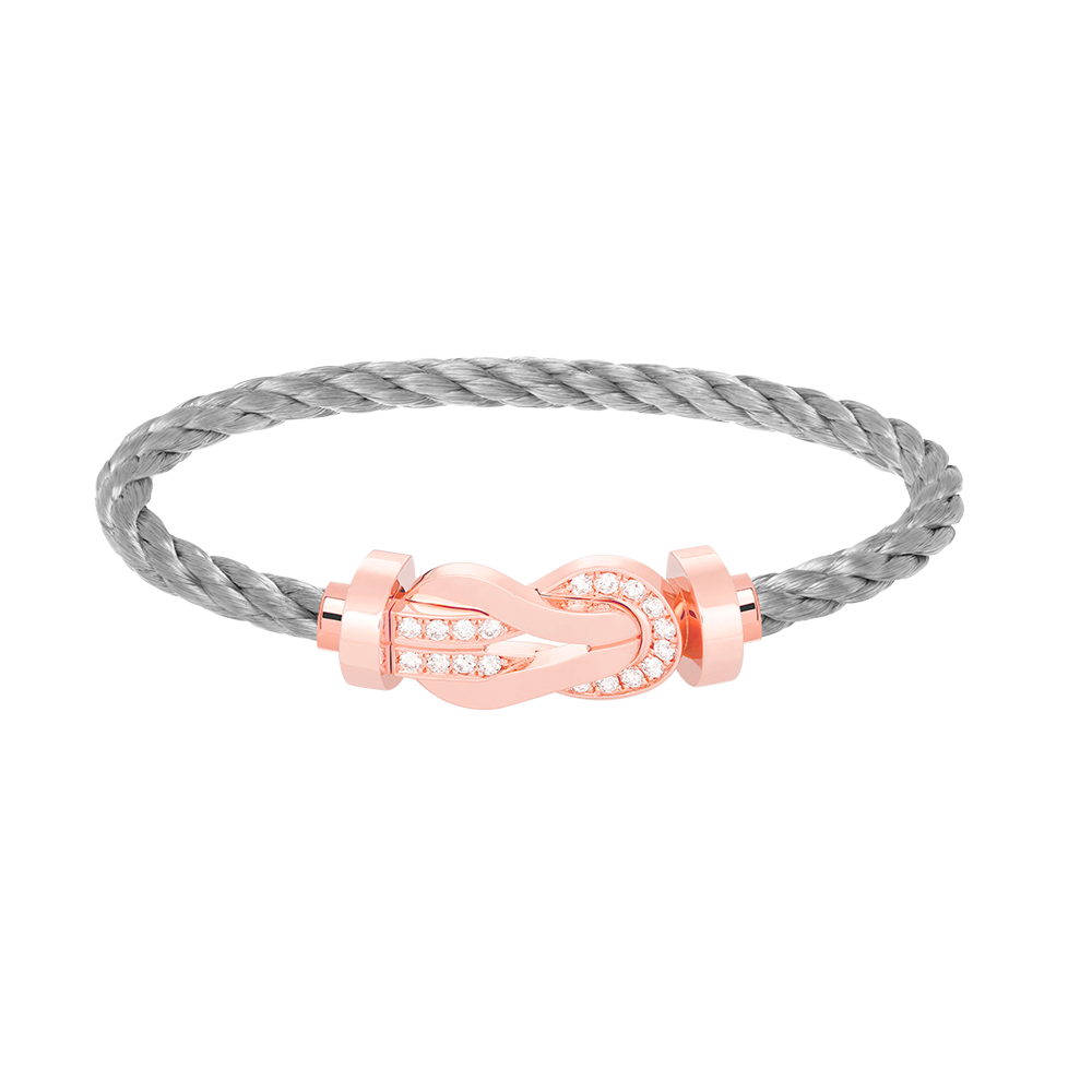 [Elara jewelsry ]CHANCE LARGE 8 FIGURE BUCKLE HALF DIAMOND BRACELET ROSE GOLD