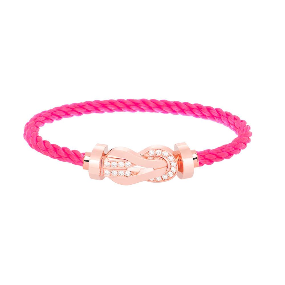 [Elara jewelsry ]CHANCE LARGE 8 FIGURE BUCKLE HALF DIAMOND BRACELET ROSE GOLD