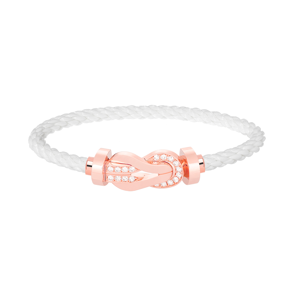 [Elara jewelsry ]CHANCE LARGE 8 FIGURE BUCKLE HALF DIAMOND BRACELET ROSE GOLD