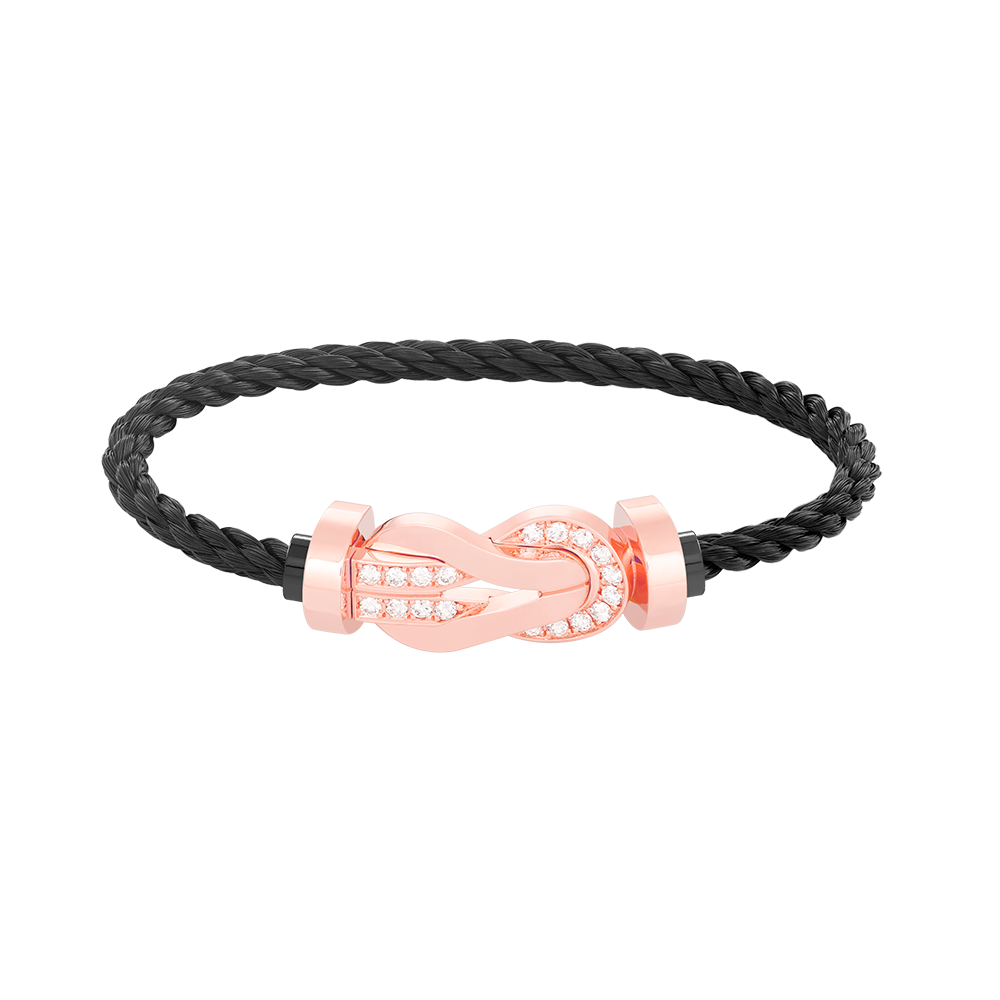 [Elara jewelsry ]CHANCE LARGE 8 FIGURE BUCKLE HALF DIAMOND BRACELET ROSE GOLD