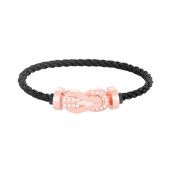 [Elara jewelsry ]CHANCE LARGE 8 FIGURE BUCKLE HALF DIAMOND BRACELET ROSE GOLD