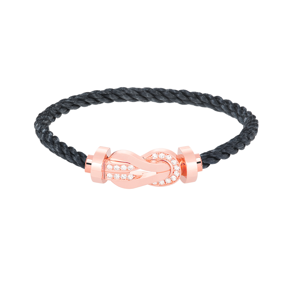 [Elara jewelsry ]CHANCE LARGE 8 FIGURE BUCKLE HALF DIAMOND BRACELET ROSE GOLD