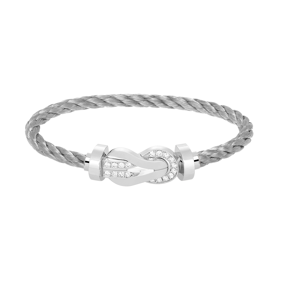 [Elara jewelsry ]CHANCE LARGE 8 FIGURE BUCKLE HALF DIAMOND BRACELET SILVER