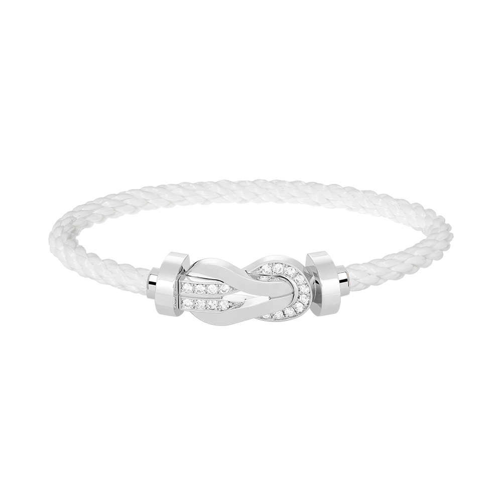 [Elara jewelsry ]CHANCE LARGE 8 FIGURE BUCKLE HALF DIAMOND BRACELET SILVER