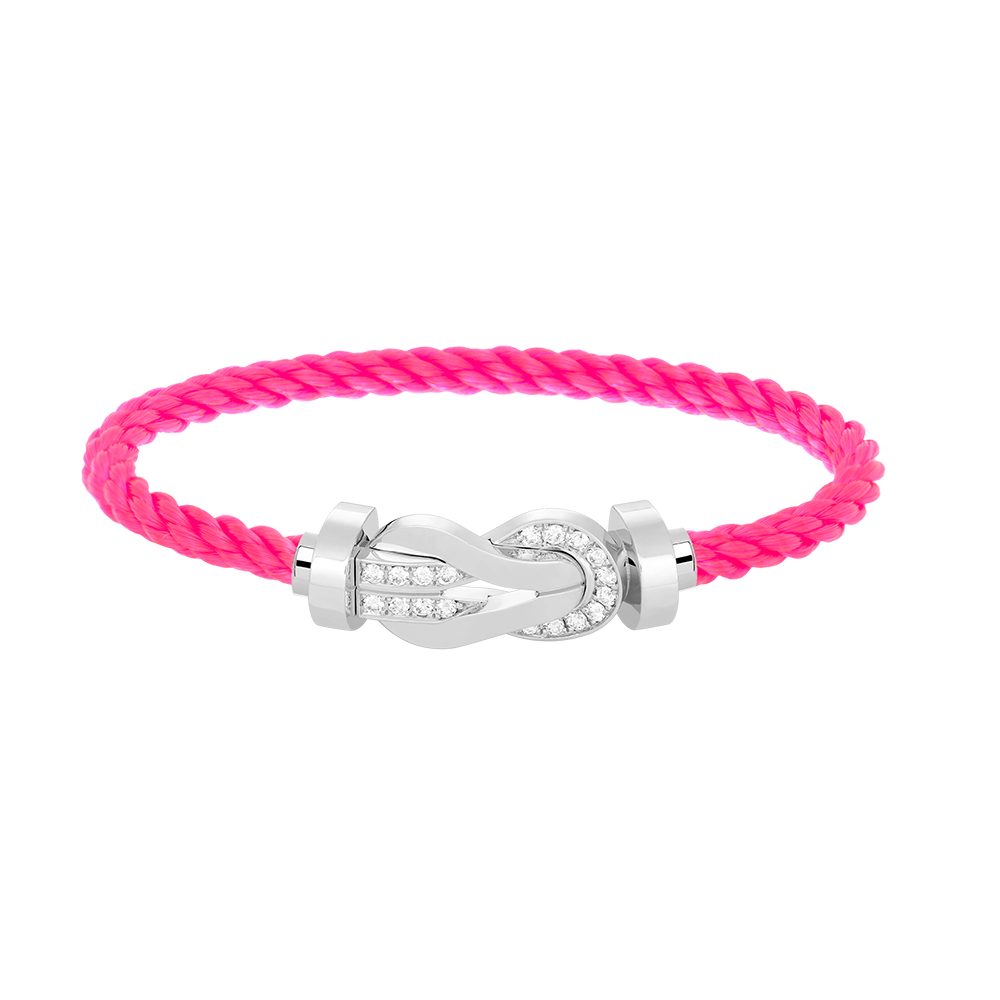 [Elara jewelsry ]CHANCE LARGE 8 FIGURE BUCKLE HALF DIAMOND BRACELET SILVER