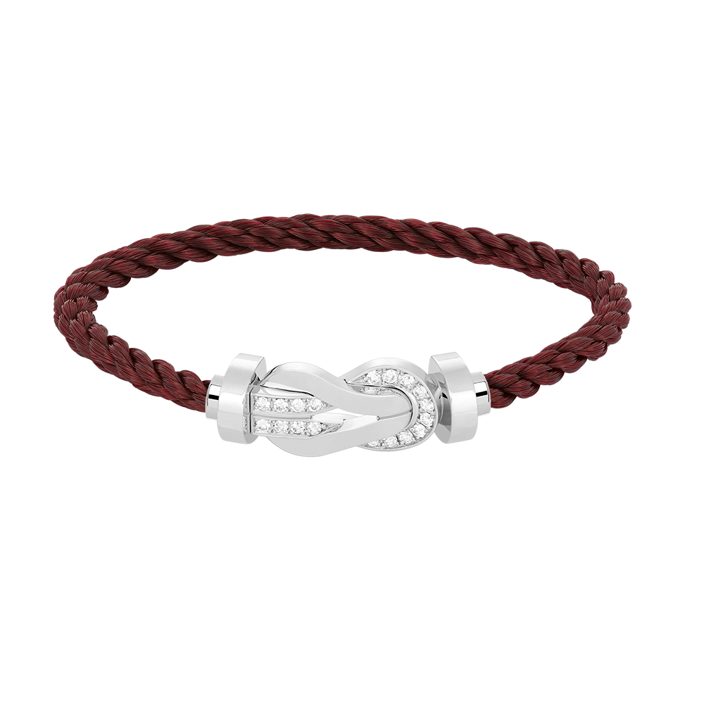 [Elara jewelsry ]CHANCE LARGE 8 FIGURE BUCKLE HALF DIAMOND BRACELET SILVER