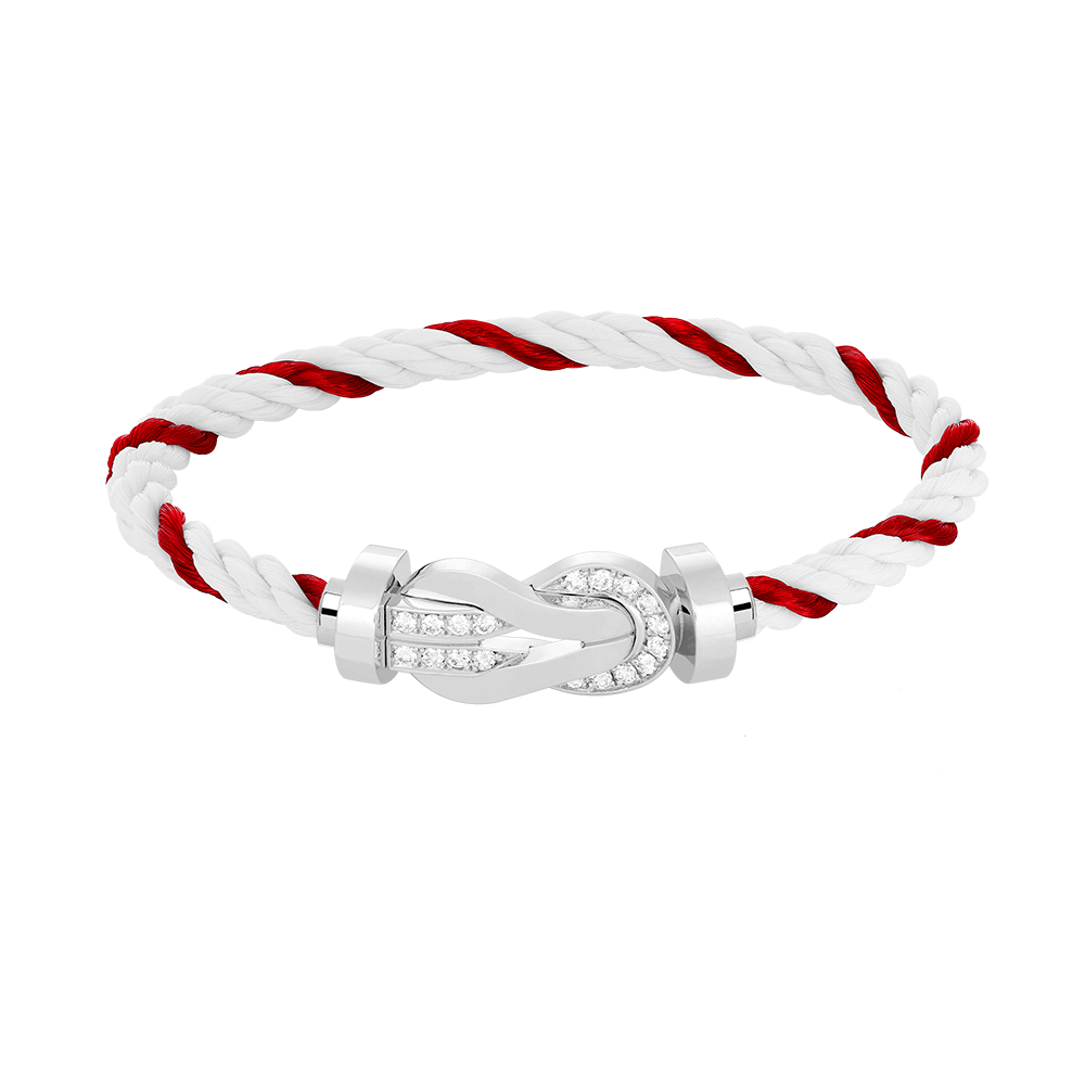 [Elara jewelsry ]CHANCE LARGE 8 FIGURE BUCKLE HALF DIAMOND BRACELET SILVER