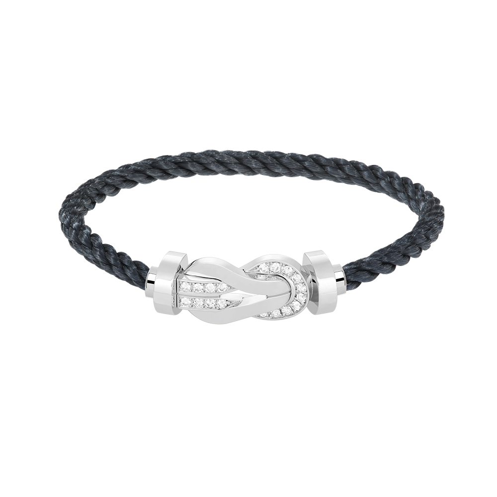 [Elara jewelsry ]CHANCE LARGE 8 FIGURE BUCKLE HALF DIAMOND BRACELET SILVER
