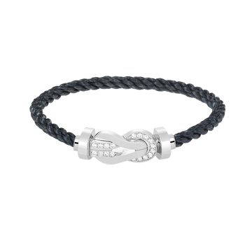 [Elara jewelsry ]CHANCE LARGE 8 FIGURE BUCKLE HALF DIAMOND BRACELET SILVER