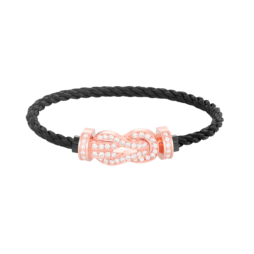 [Elara jewelsry ]CHANCE LARGE 8 FIGURE BUCKLE FULL DIAMOND BRACELET ROSE GOLD