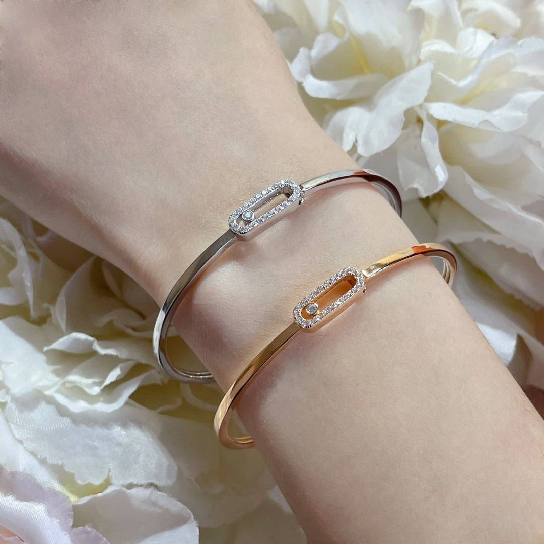 [Elara jewelsry]Move Uno pavé flex bangle medium