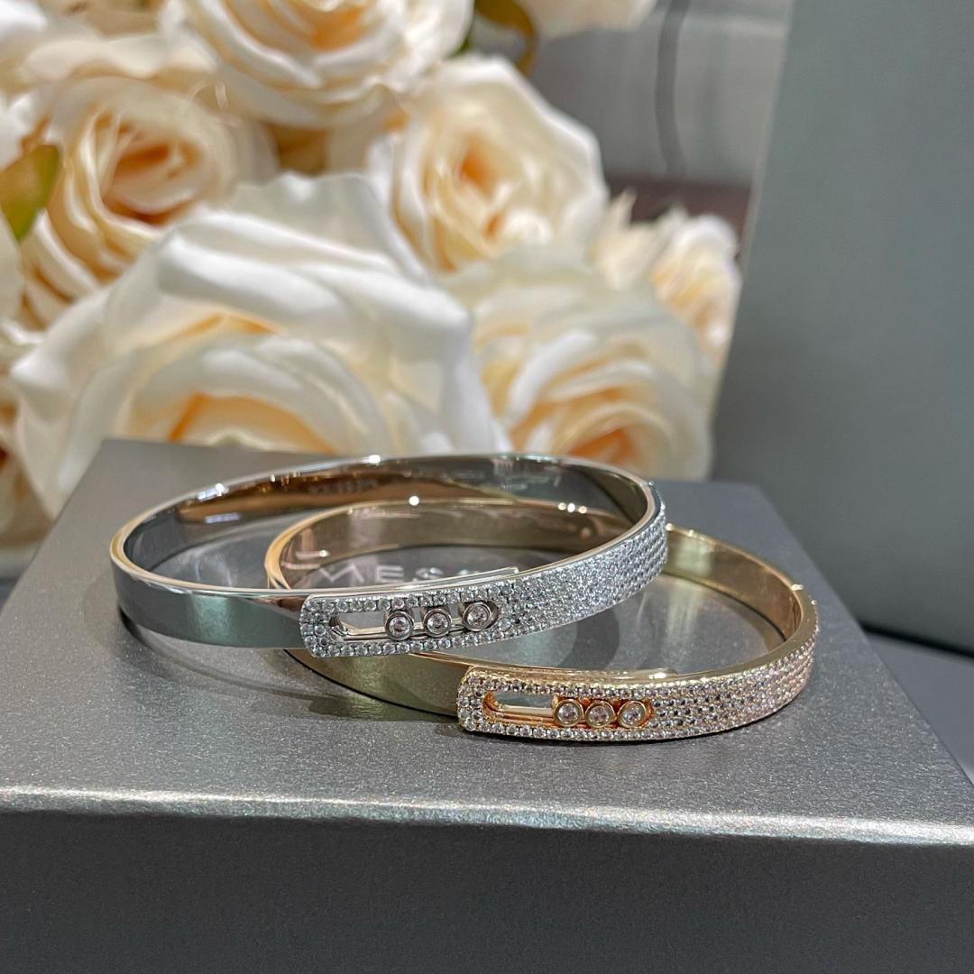[Elara jewelsry]Move Noa Rose Gold Pavé Diamond Bangle Bracelet