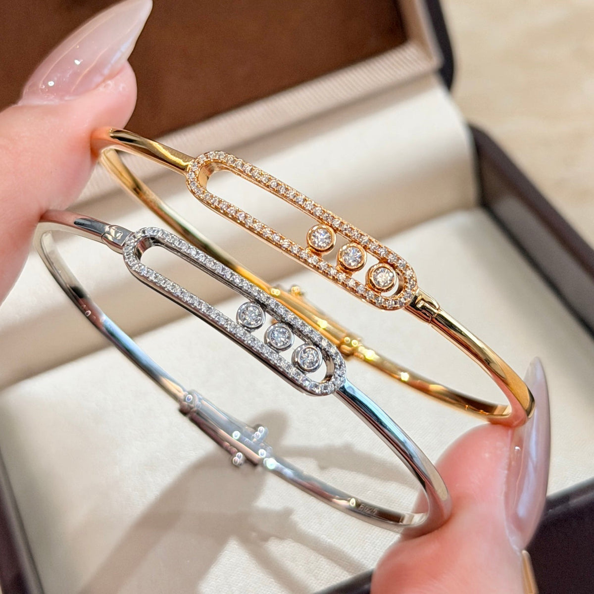 [Elara jewelsry]Move Pavé Diamond Bangle Bracelet M