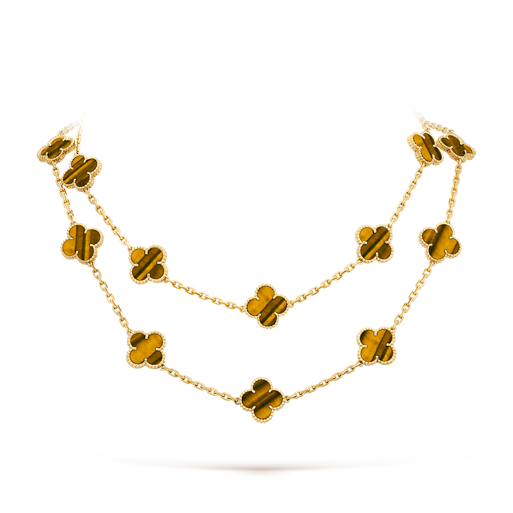 [Elara jewelsry ]CLOVER 20 MOTIFS TIGER EYE ROSE GOLD
