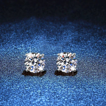 [Elara]FOUR-PRONG MOISSANITE EARRINGS