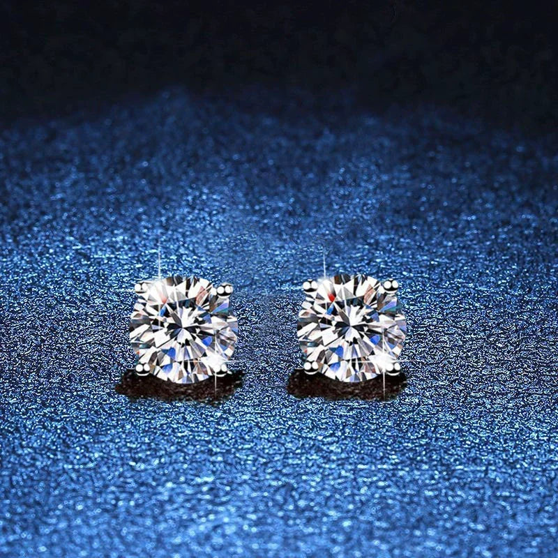 [Elara]FOUR-PRONG MOISSANITE EARRINGS
