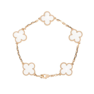 [Elara jewelsry ]CLOVER 5 MOTIF ROCK CRYSTAL BRACELET