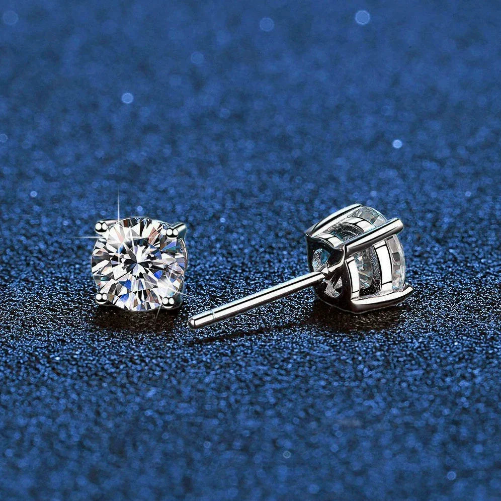 [Elara]FOUR-PRONG MOISSANITE EARRINGS