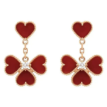 [Elara jewelsry ]SWEET CLOVER CARNELIAN EARRINGS