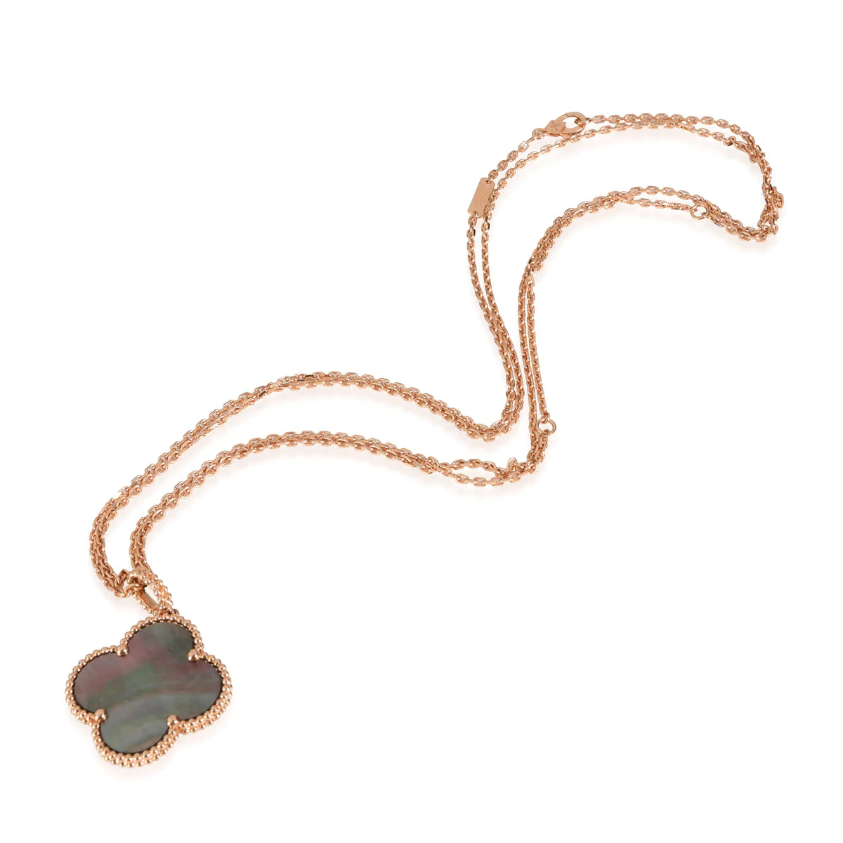[Elara jewelsry ]CLOVER 25MM GOLD DARK MOP BIG CLOVER NECKLACE