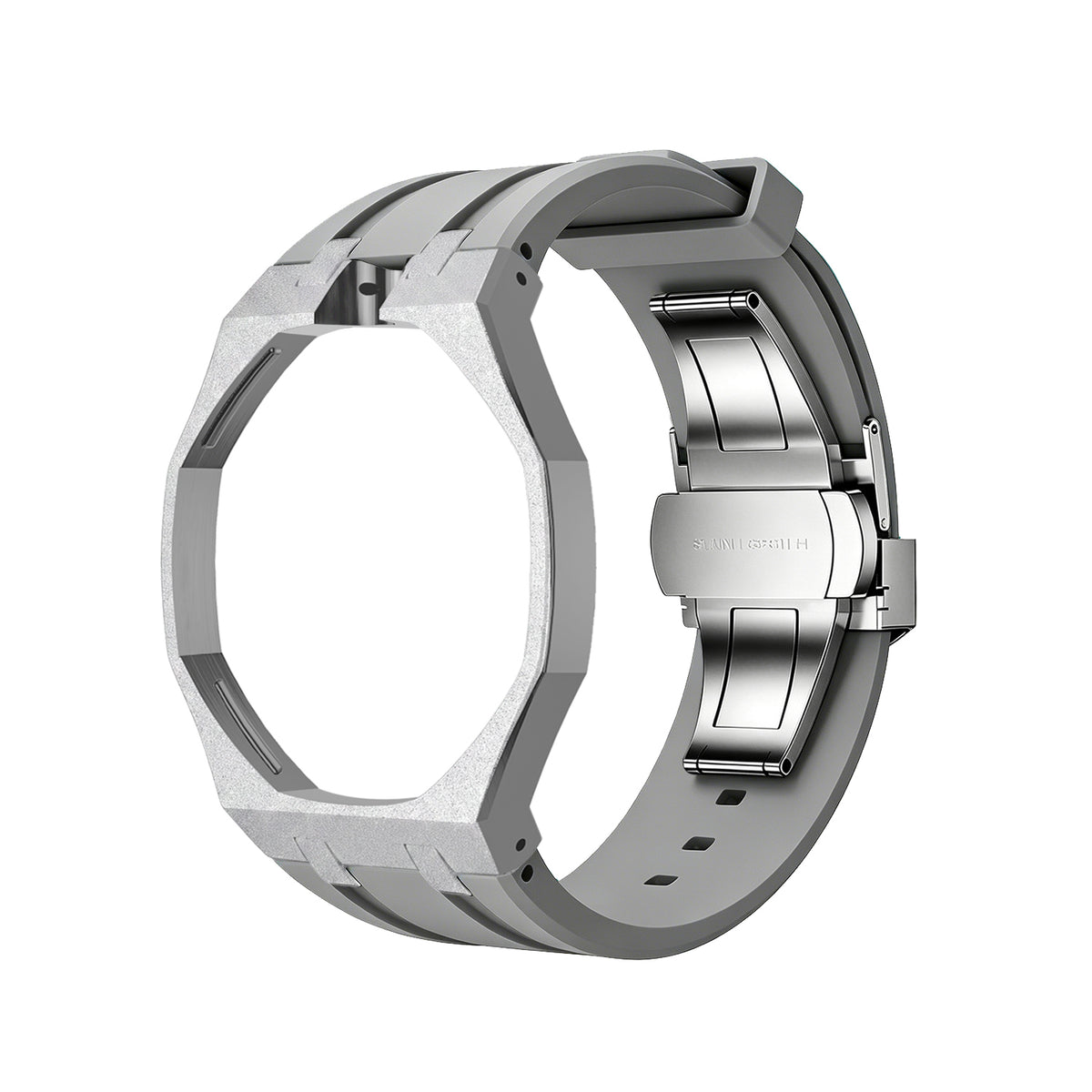 Exclusive Royal Oak Pop model, steel frosted gold case with a silicone strap