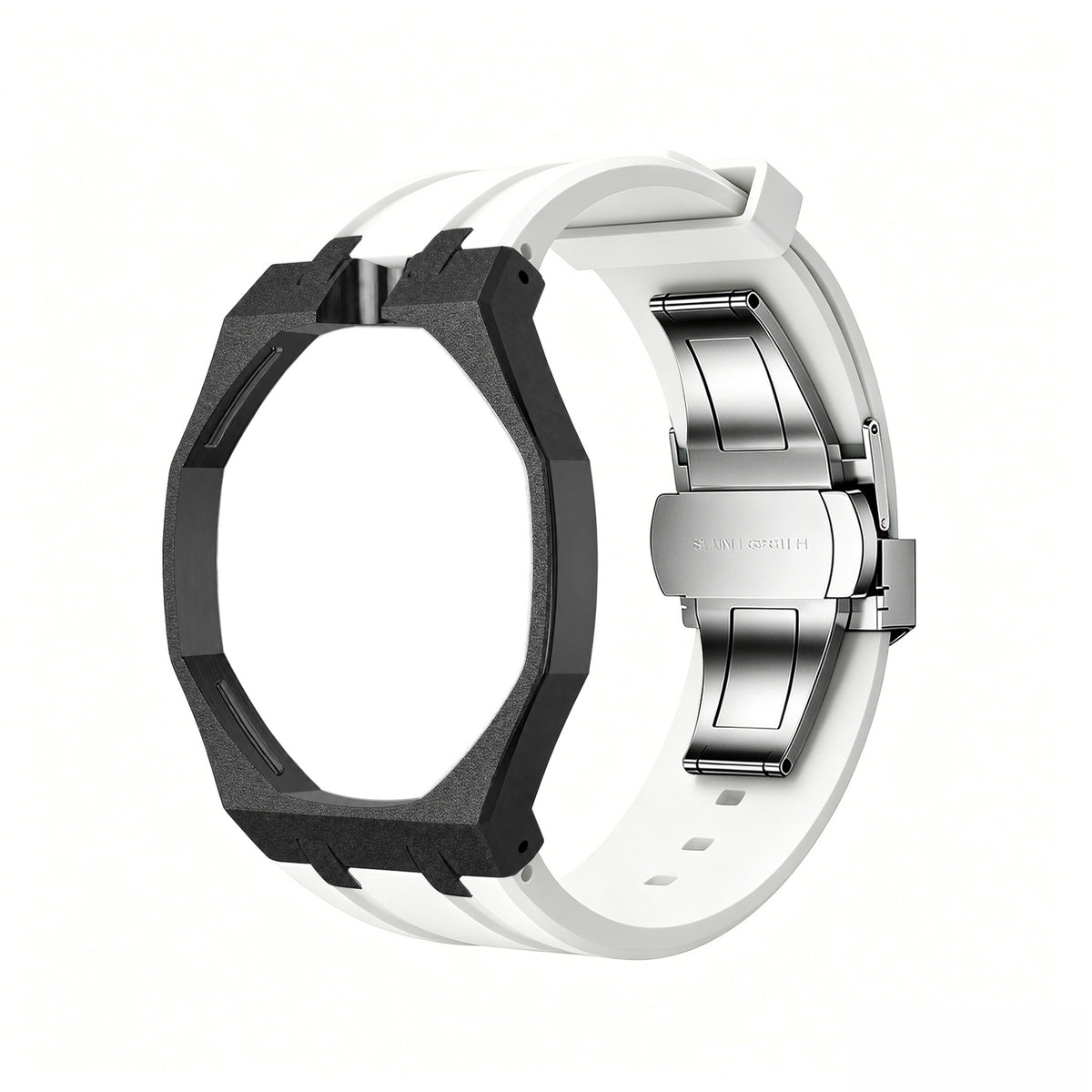 Exclusive Royal Oak Pop model, steel frosted gold case with a silicone strap