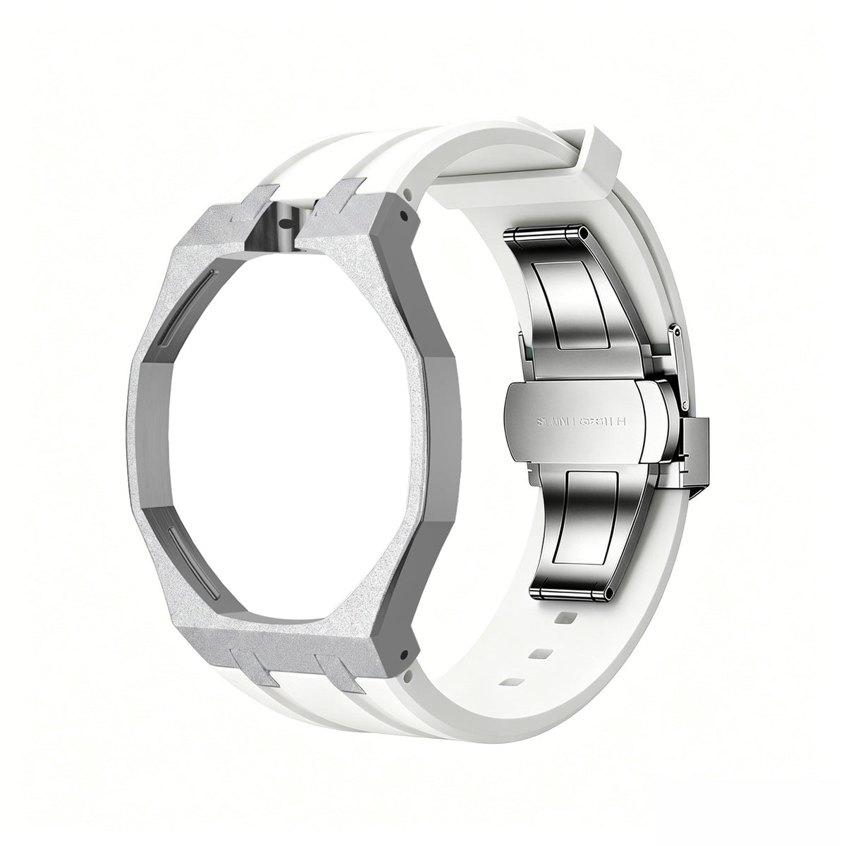 Exclusive Royal Oak Pop model, steel frosted gold case with a silicone strap