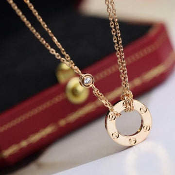 [Elara jewelsry ]LOVE NECKLACE ADJUSTABLE ROSE GOLD 2 DIAMOND