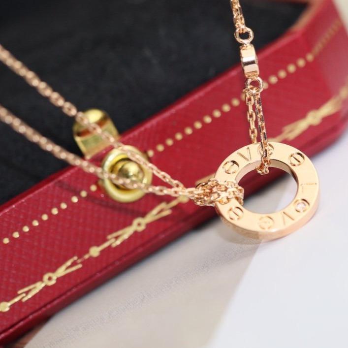 [Elara jewelsry ]LOVE NECKLACE ADJUSTABLE ROSE GOLD 2 DIAMOND