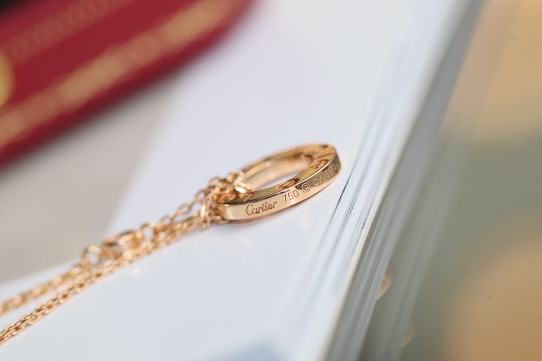 [Elara jewelsry ]LOVE NECKLACE ADJUSTABLE ROSE GOLD 2 DIAMOND
