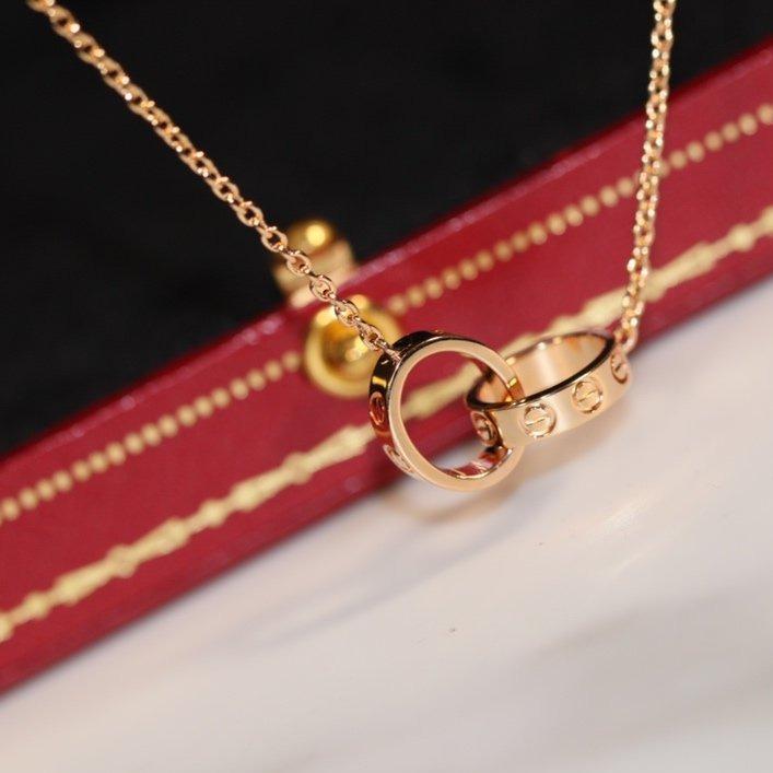 [Elara jewelsry ]LOVE NECKLACE PINK GOLD AND SILVER