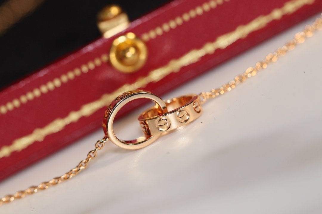 [Elara jewelsry ]LOVE NECKLACE PINK GOLD AND SILVER