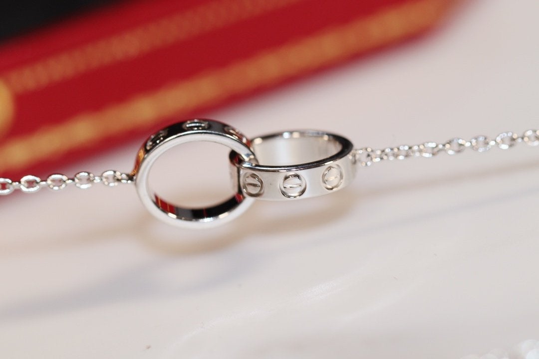 [Elara jewelsry ]LOVE NECKLACE PINK GOLD AND SILVER