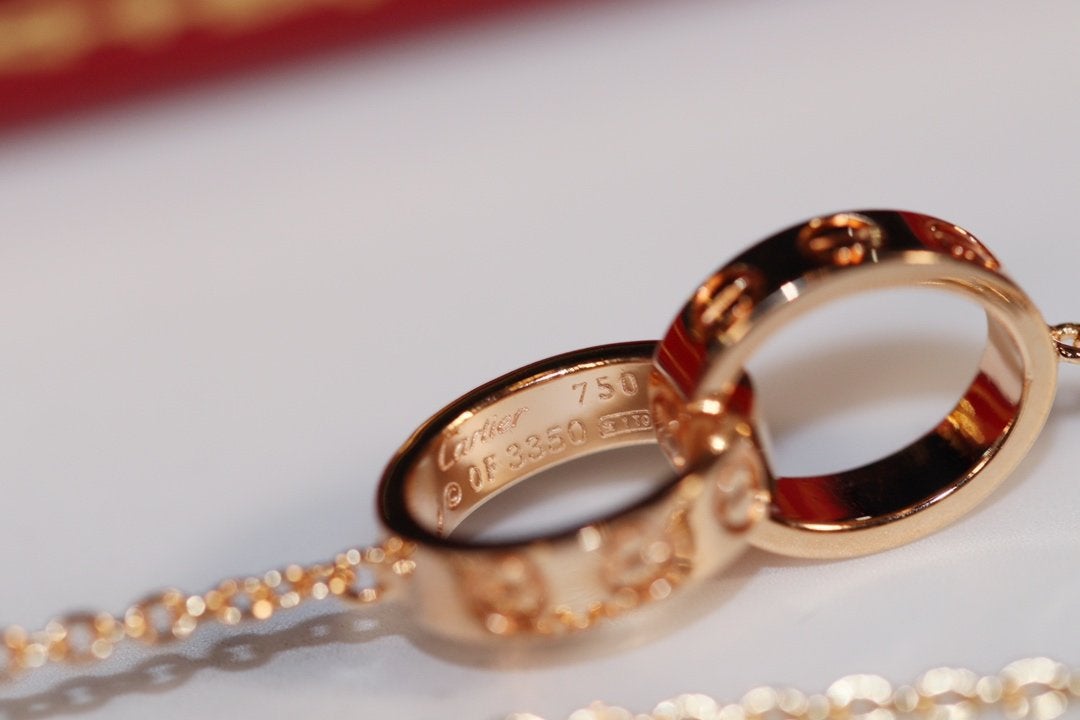 [Elara jewelsry ]LOVE NECKLACE PINK GOLD AND SILVER
