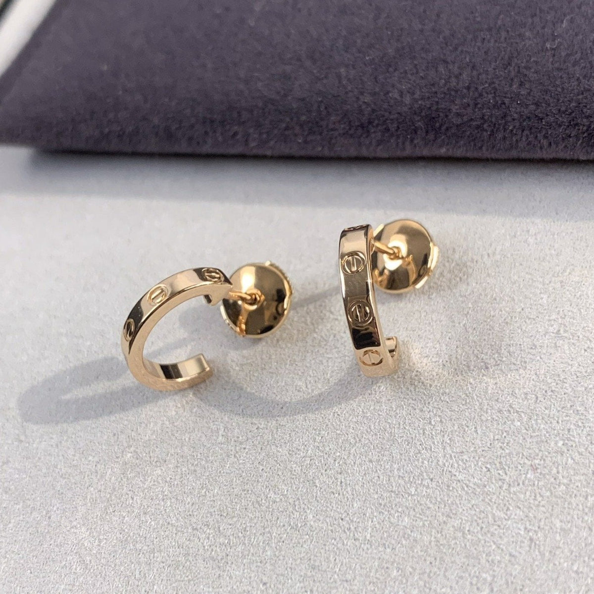 [Elara jewelsry ]LOVE EARRINGS 2.65MM PINK GOLD