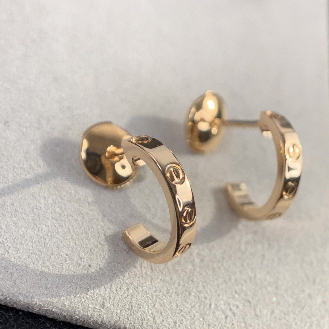 [Elara jewelsry ]LOVE EARRINGS 2.65MM PINK GOLD