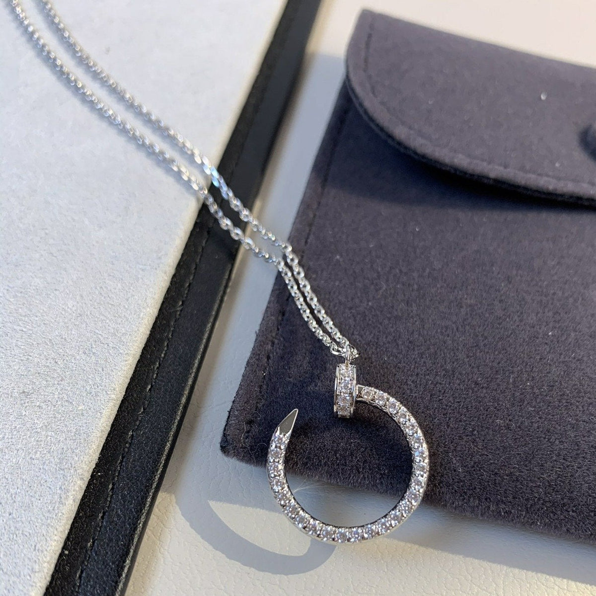 [Elara jewelsry ]JUSTE NECKLACE SILVER DIAMONDS