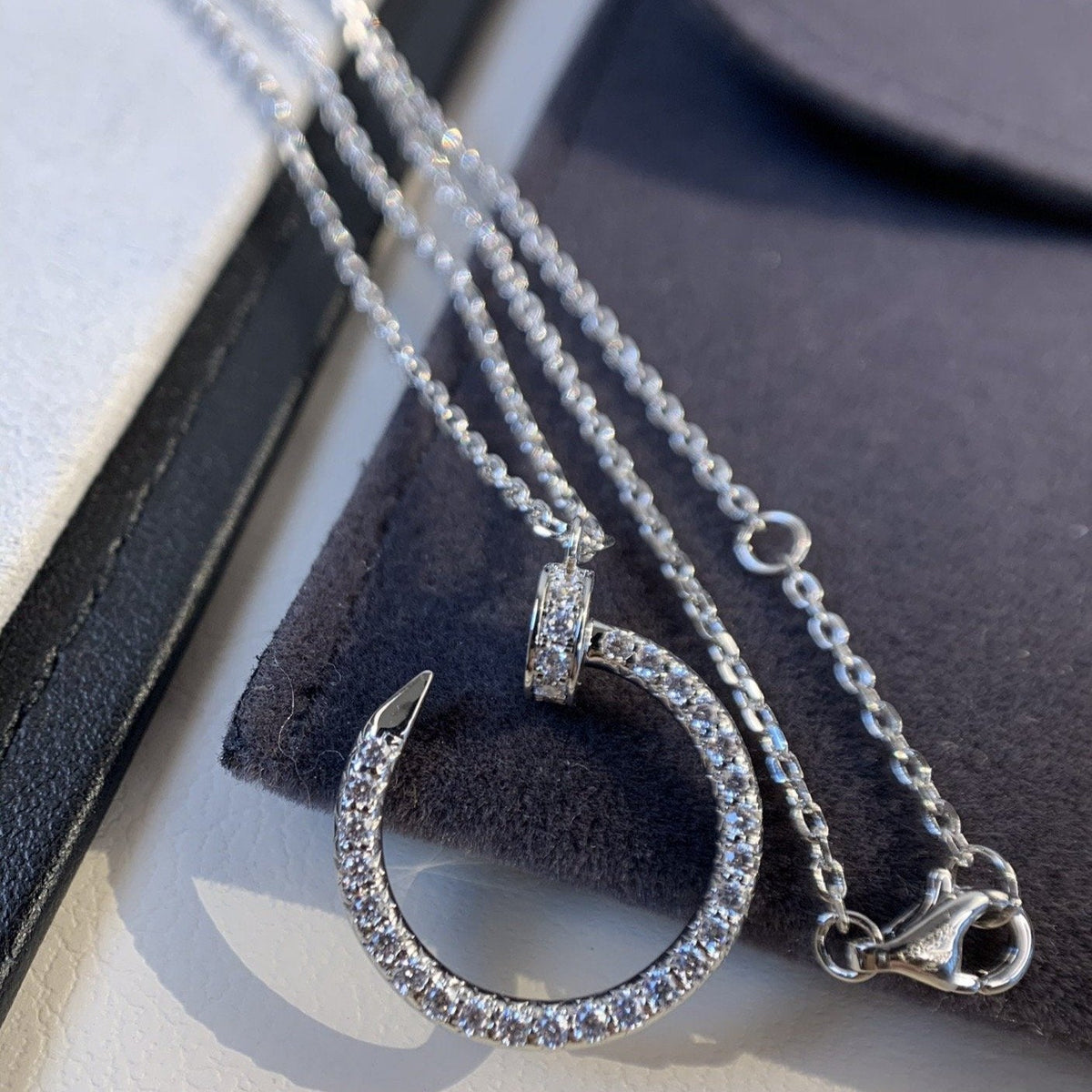 [Elara jewelsry ]JUSTE NECKLACE SILVER DIAMONDS