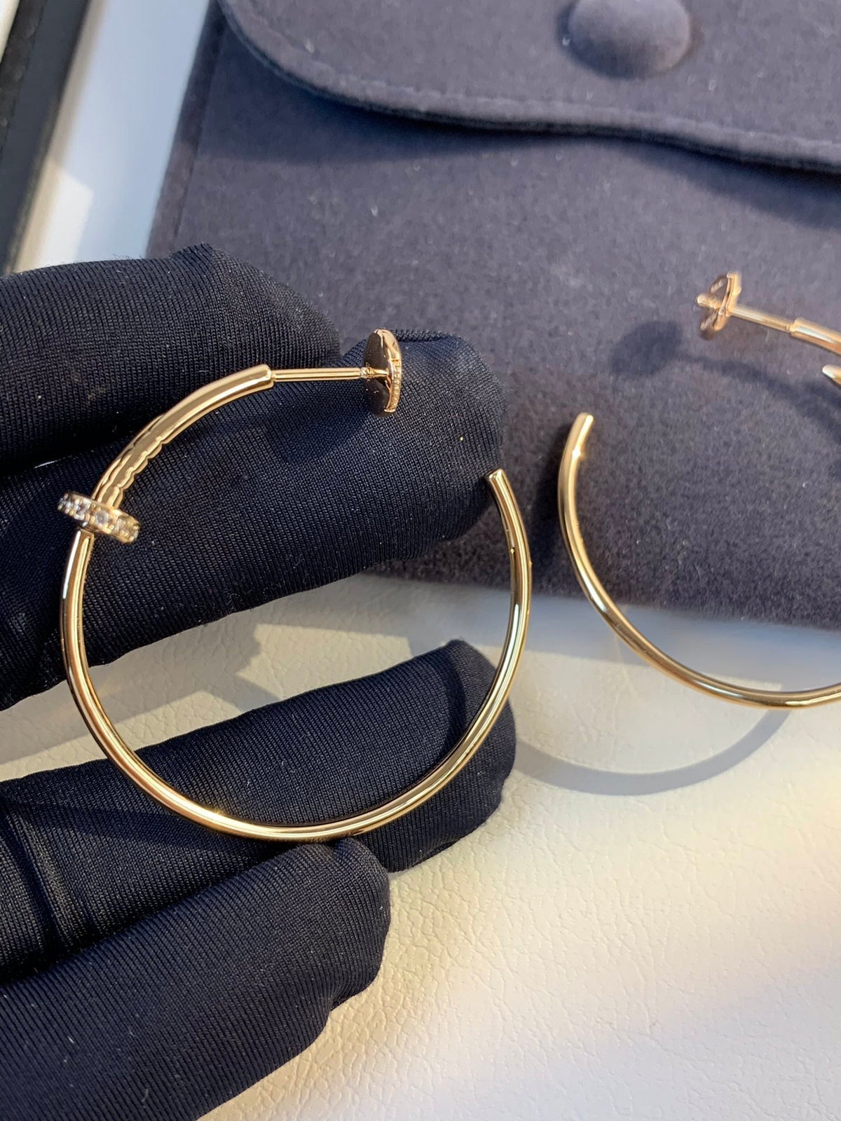 [Elara jewelsry ]JUSTE EARRINGS GOLD DIAMONDS 1.8MM