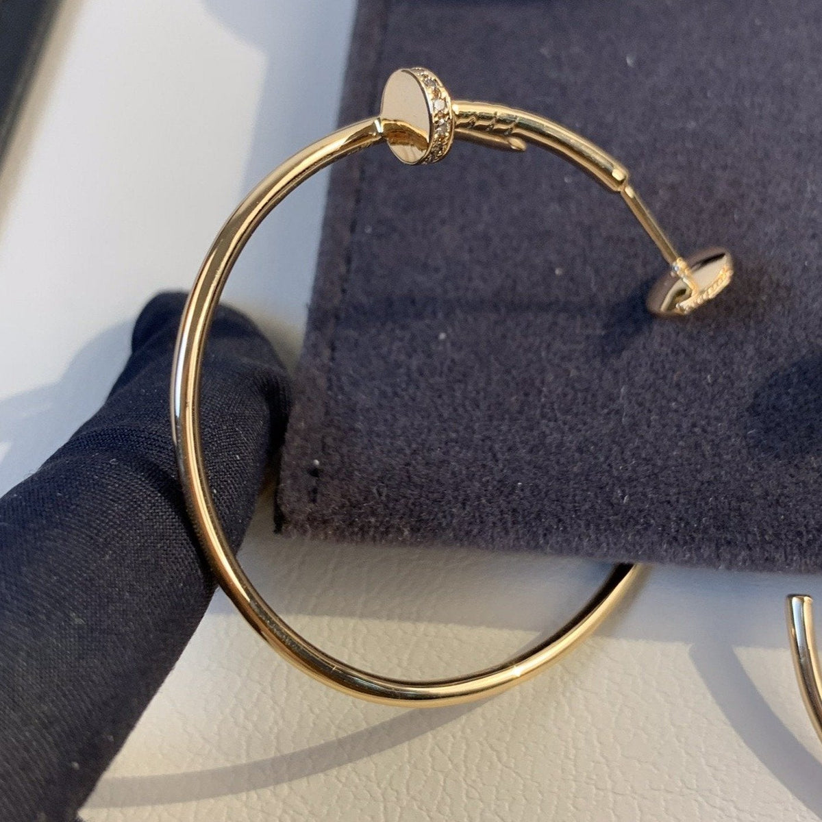 [Elara jewelsry ]JUSTE EARRINGS GOLD DIAMONDS 1.8MM