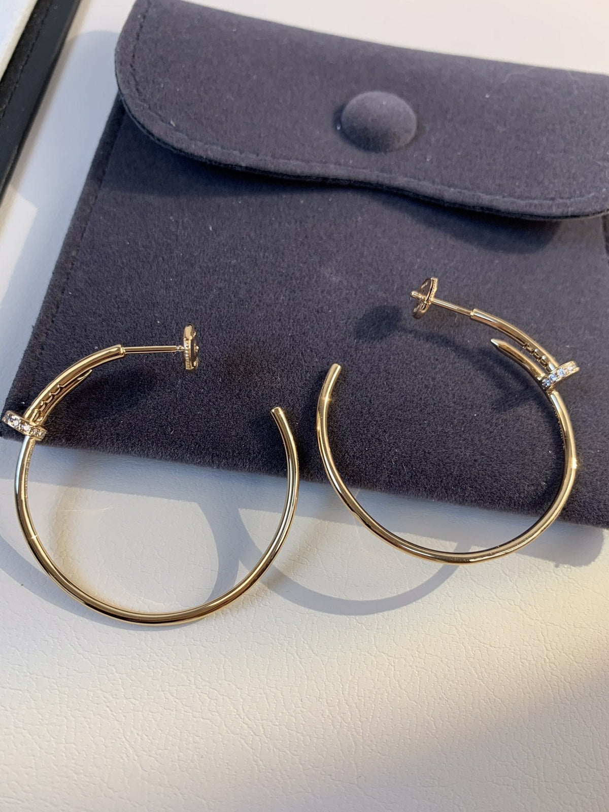[Elara jewelsry ]JUSTE EARRINGS GOLD DIAMONDS 1.8MM